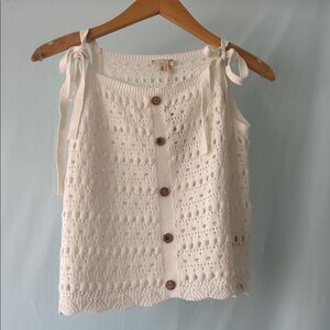 Hem& Thread NWT Knit Buttoned Tank Top Adjustable Straps Size Large